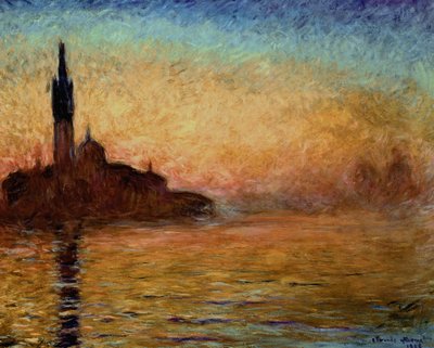 Veduta di San Giorgio Maggiore, Venezia al crepuscolo, 1908 da Claude Monet